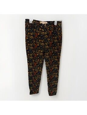 Soft Surroundings Floral Corduroy Pants Straight Leg Pockets Sz 10